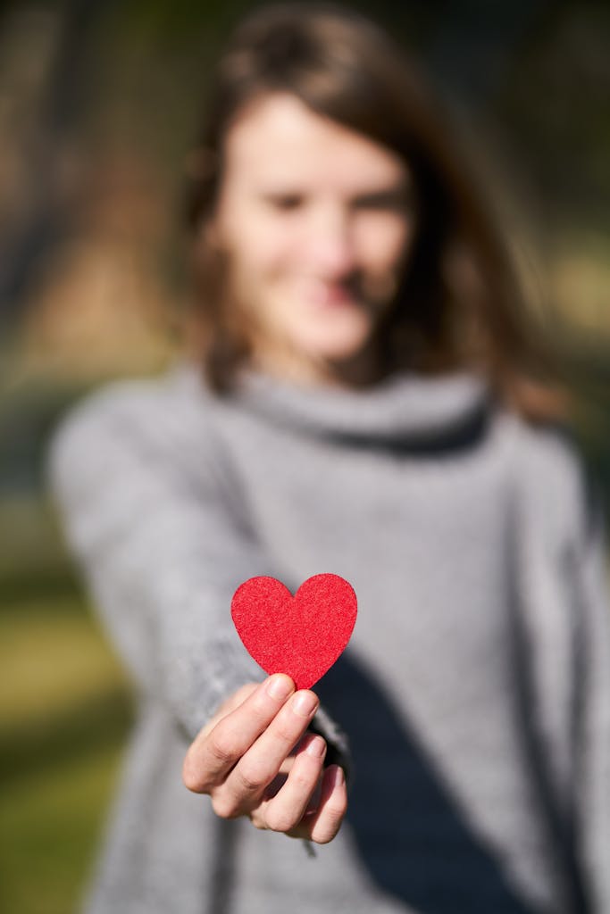 Macro Shot Of Heart Shaped Cut Out